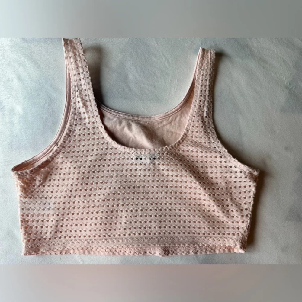 Express Blush Pink Textured High Waist Bikini Bottom Size Small